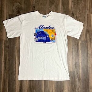 Vintage Alaska Coast Single Stitch Graphic T-Shirt Size XL Short Sleeve Y2K